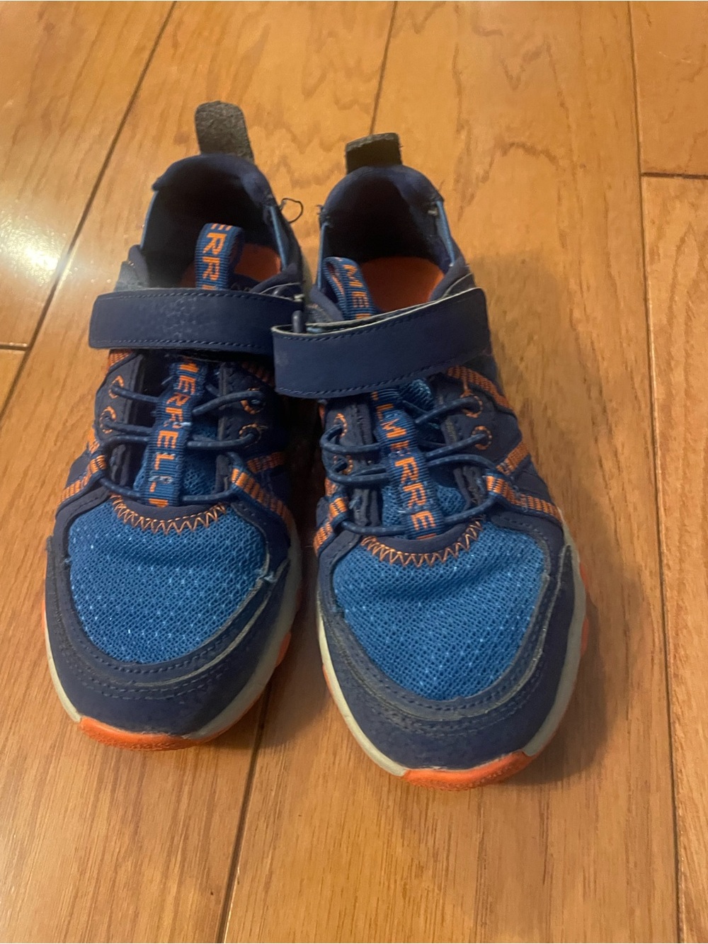 Merrell Kids Blue and Orange Sneakers - Velcro Closure and Elastic Laces